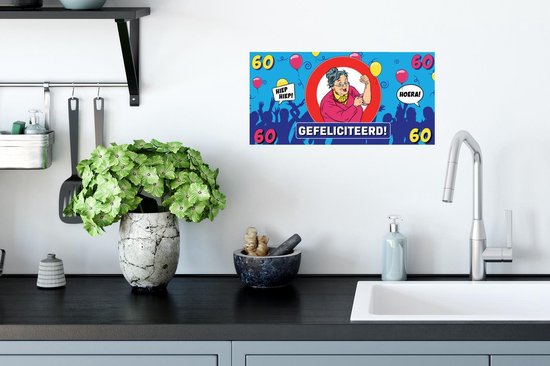 Affiche Anniversaire - 60 Ans - Femme - 40x20 cm