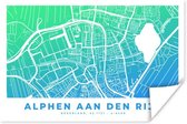 Poster Stadskaart - Alphen aan den Rijn - Nederland - Blauw - 30x20 cm - Plattegrond