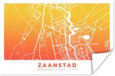 Poster Stadskaart - Zaanstad - Geel - Oranje - 180x120 cm XXL - Plattegrond