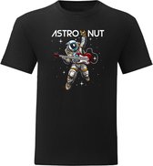 T-Shirt - Casual T-Shirt - Fun T-Shirt - Fun Tekst - Lifestyle T-Shirt - Space - Ruimte - Muziek - Music - Guitar - Gitaar - Astronut Zwart - XS