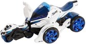 katapult-auto jongens 18 cm staal blauw/wit 2-delig