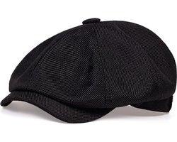 Flat Caps Heren - Heren Pet - Baret Heren - Heren Kleding - Tommy Shelby - Cadeau Man - Zwart - One Size
