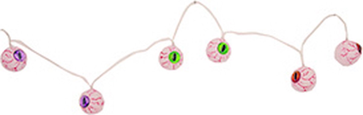 Halloween decoratie oogbal LED lichtketting 170 cm