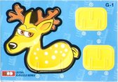 3D-puzzel eland junior 10,5 cm karton geel 7 stukjes