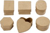 mini-dozen papier-mach√© 4-6 cm bruin 6 stuks