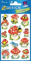 stickers Vliegenzwam junior 7,6 x 12 cm papier 33 stuks