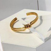 Armband met geometrische getwijnde lijnen - goud