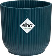 Elho Vibes Fold Rond Mini 11 - Bloempot voor Binnen - Ø 11,1 x H 10,5 - Blauw/Diepblauw