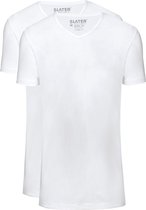 Slater 2-pack T-shirt Basic Extra Lang V-neck Wit - maat M
