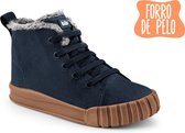Bibi Comfy Winter Sneakers with Fur - Navy