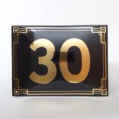 Art deco | jaren ’30 | luxe emaille huisnummer - 30