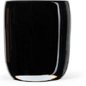 Design vaas  - Fidrio Black - glas, mondgeblazen bloemenvaas - diameter 13 cm hoogte 16 cm