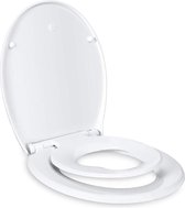 Dakta® WC-bril met Verkleiner | 2 in 1 WC Bril Volwassenen & Kinderen | Toiletbril | Softclose | Afklikbaar | Wit | Toiletdeksel