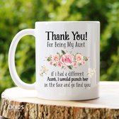 Aunt Mug- Customized mokken en bekers - mokken met tekst - mokken - bekers - cadeautje - cadeau voor vrouw - cadeau vor man - keramiek servies - cadeautje voor haar - cadeautje voor hem