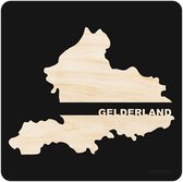 Provincie Gelderland Zwart hout - 35x35 cm - Woon decoratie - Wanddecoratie - WoodWideCities
