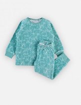 Noukie's - Pyjama - Velour - Unie - Groen - 4 jaar 104