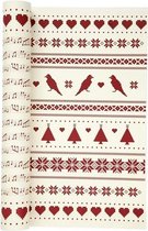 dubbelzijdig designpapier rood/cr√®me 30,5 cm 5 vellen