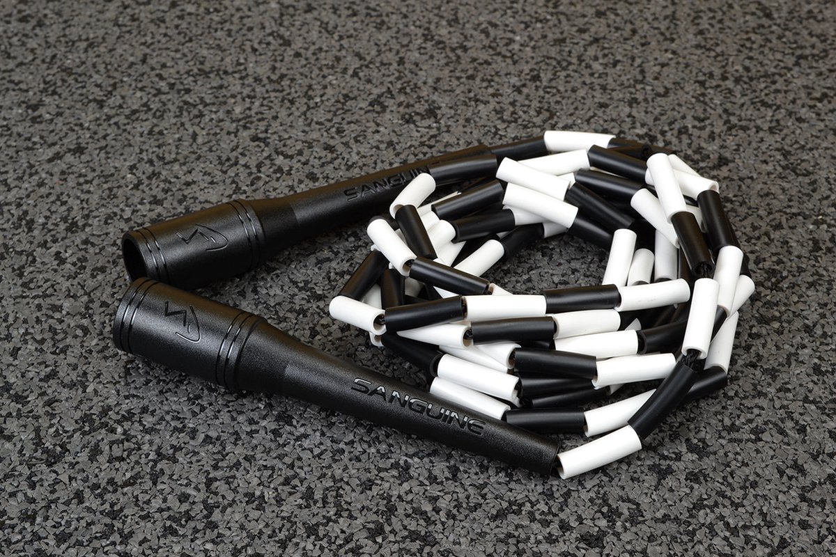 Sanguine MX soft beaded jump rope - Springtouw - Black & White - 305cm