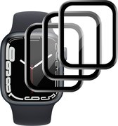 Screenprotector geschikt voor Apple Watch Series 7 45 mm - Glasfolie PET Full Screen Protector - 3 Stuks