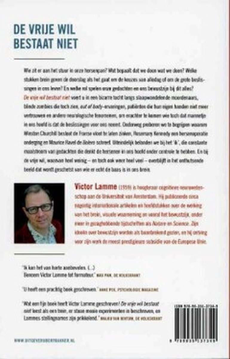 De vrije wil bestaat niet - back cover