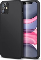 Epicmobile - iPhone 11 Zwarte silicone hoesje – matte coating - Soft TPU silicone - zwart