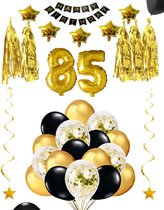 85 jaar verjaardag feest pakket Versiering Ballonnen voor feest 85 jaar. Ballonnen slingers sterren opblaasbare cijfers 85