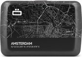 Ögon Designs Stockholm V2 RFID Creditcardhouder - V2.0 Smart Case - Aluminium - Zwart - City Map - Amsterdam