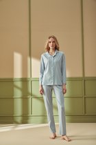 Pijadore - Pyjama Set Voor Dames, Lange Mouwen, Blauw - S