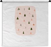 Tapisserie - Tapisserie - Sapins de Noël - Boules de Noël - Citation - 90x90 cm - Tapisserie