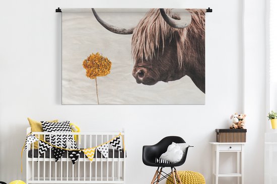 Tapisserie - Tapisserie - Highlander écossais - Bloem - Oranje - 180x120 cm - Tapisserie