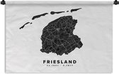 Tapisserie - Tissu mural - Frise - Pays- Nederland - Carte - Wit - 180x120 cm - Tapisserie