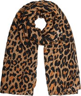 Lange warme winter luipaard panter leopard print dames sjaal bruin 90 x 180 cm - sjaal is perfect voor de lente / herfst