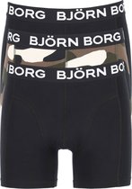 Björn Borg boxershorts Core (3-pack) - heren boxers normale lengte - zwart - camouflage print en zwart -  Maat: XL