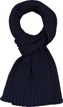 Profuomo heren sjaal - gebreid wolmengsel met kasjmier - donkerblauw - Maat: One size