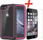 Backcover geschikt voor Apple iPhone 6 - 6s - Roze - Shockproof + Glas Protector
