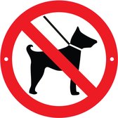BWK - Verbodsbord Verboden Honden uit te Laten - 30cmØ met 2 Boorgaten - op 3mm dik Aluminium