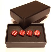 Dobbelsteen ventieldopjes rood in cadeau-verpakking.
