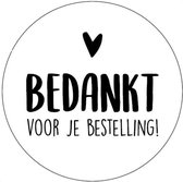 100 Sluitstickers 40 mm-Thank You Stickers- Large-Bedankt Stickers-Bedankt Voor Je Bestelling Stickers