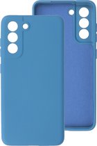 Hoogwaardige Siliconen back cover case - Geschikt voor Samsung Galaxy S21 FE - TPU hoesje Blauw - stevig back cover (Past Alleen S21 FE)