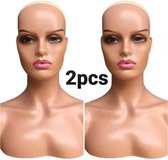 Mannequin head & schoulder - Plastic - 2pcs 41cm