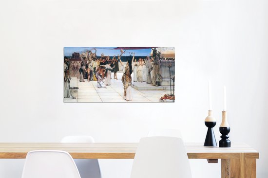 Décoration murale Métal - Peinture Aluminium - Une Dédicace à Bacchus - Lawrence Alma Tadema - 80x40 cm