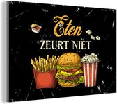 Wanddecoratie Metaal - Aluminium Schilderij Industrieel - Eten - Saus - Tekst - 30x20 cm - Dibond - Foto op aluminium - Industriële muurdecoratie - Voor de woonkamer/slaapkamer - Cadeau voor vrouw - Cadeau voor man