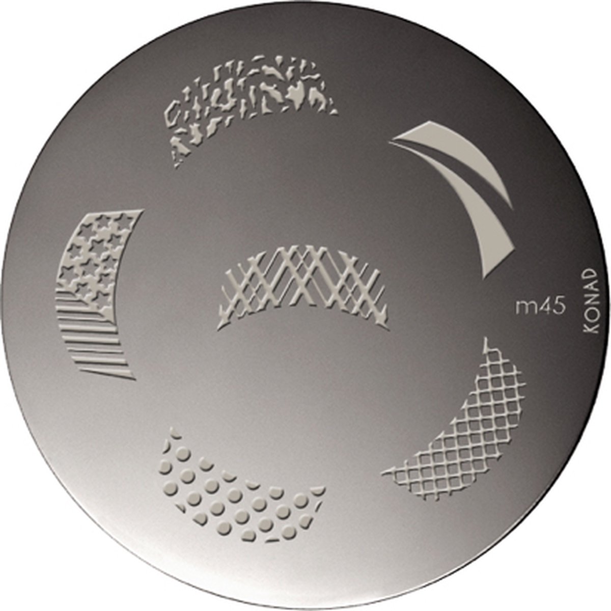 Goedkoopste KONAD stempel sjabloon M45 met 6 nagel figuurtjes voor FRENCH MANICURE