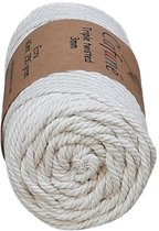 Cafuné macramé touw - Ecru - 3mm - 60m - 250gr - Triple Twist - 3ply - Gerecycled katoen