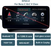 Mercedes Benz C klasse w205 2014-2018 6+128 GB 10.25 inch Android 11 systeem met wireless ingebouwde CarPlay WiFi 4G Bluetooth