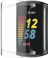 Hoesje Transparant voor Fitbit Charge 5, Screenprotector voor Fitbit Charge 5, Fitbit Charge 5 Siliconen Hoesje en Screen Protector in 1, Doorzichtig Gel TPU Cover voor Fitbit Char