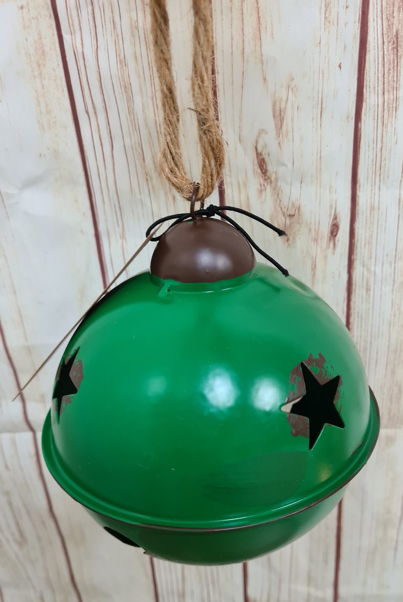 Kerstbel - kerstbal bel - kerststuk - kerstversiering - groen - groot