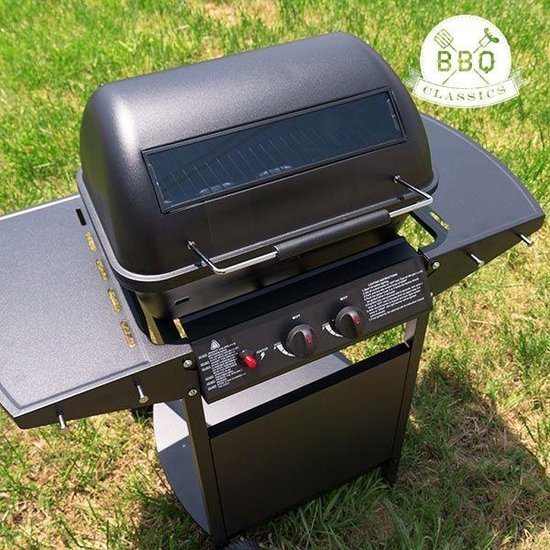 leef ermee As Boost Gasbarbecue met grill! Barbecue met bakplaat inclusief deksel, bijzettafel  en verrijdbaar | bol.com