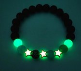 Kralen armband -  glow in the dark met sterren