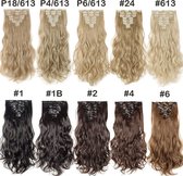 Clip In Extensions Bodywave kleur 613 zeer licht blond 40cm 100%Thermofibrehair